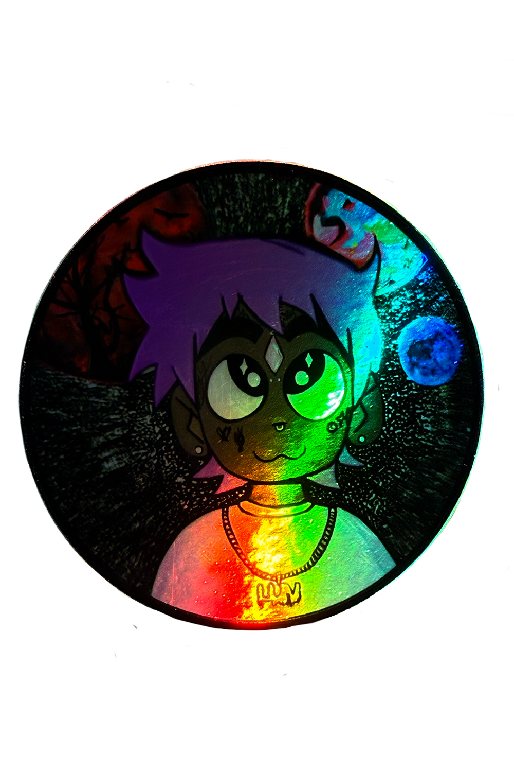 Uzi in Space Holographic Sticker (SET OF 2)