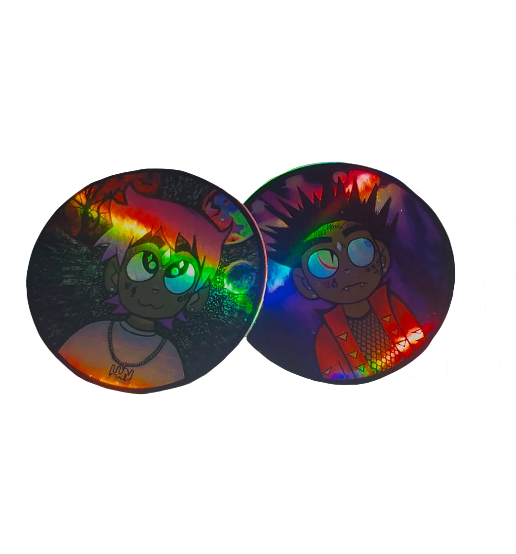 Uzi Festival and Space Holographic Sticker (SET OF 2)
