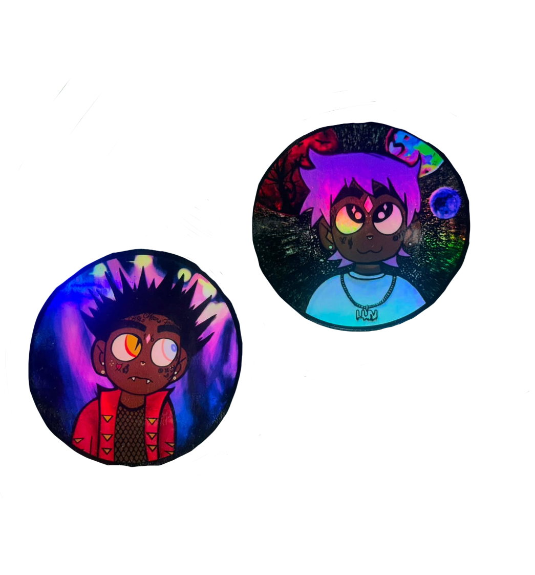 Uzi Festival and Space Holographic Sticker (SET OF 2)