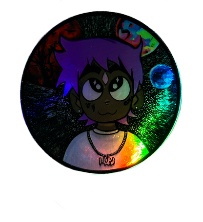 Uzi in Space Holographic Sticker (SET OF 2)