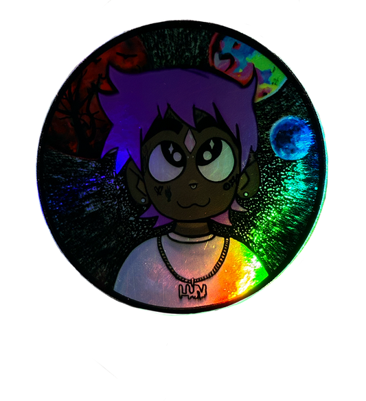 Uzi in Space Holographic Sticker (SET OF 2)