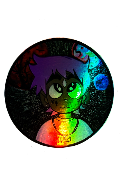 Uzi in Space Holographic Sticker (SET OF 2)